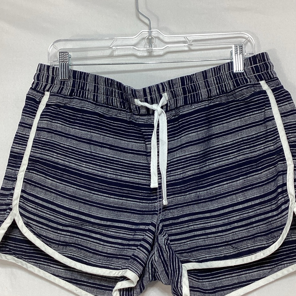 Athleta linen Striped Athletic Shorts size 12 - Picture 2 of 8